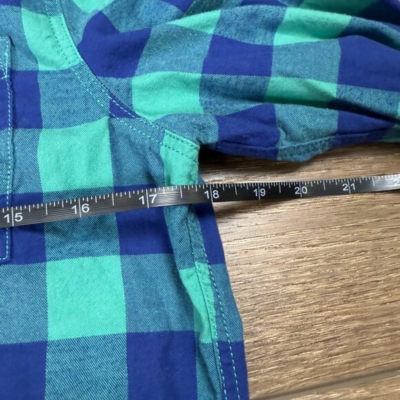 Mini Boden Boys Buffalo Plaid Long Sleeve Button Down Shirt, Blue/Green 13-14Y - Picture 7 of 10